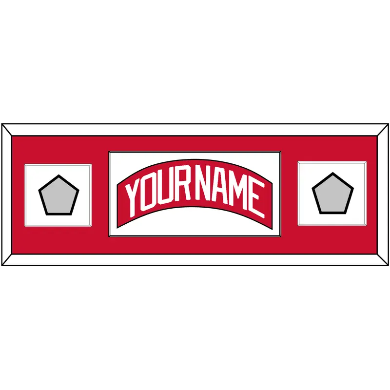 Detroit Nameplate & 2 Stanley Cup Finals Patch - Home Red (2007-2017) - Single Mat 2