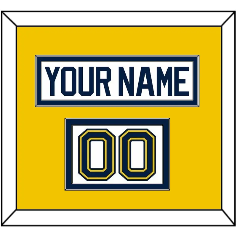 Michigan Hockey Nameplate & Number (Shoulder) - Home White (2021-2023) - Double Mat 4