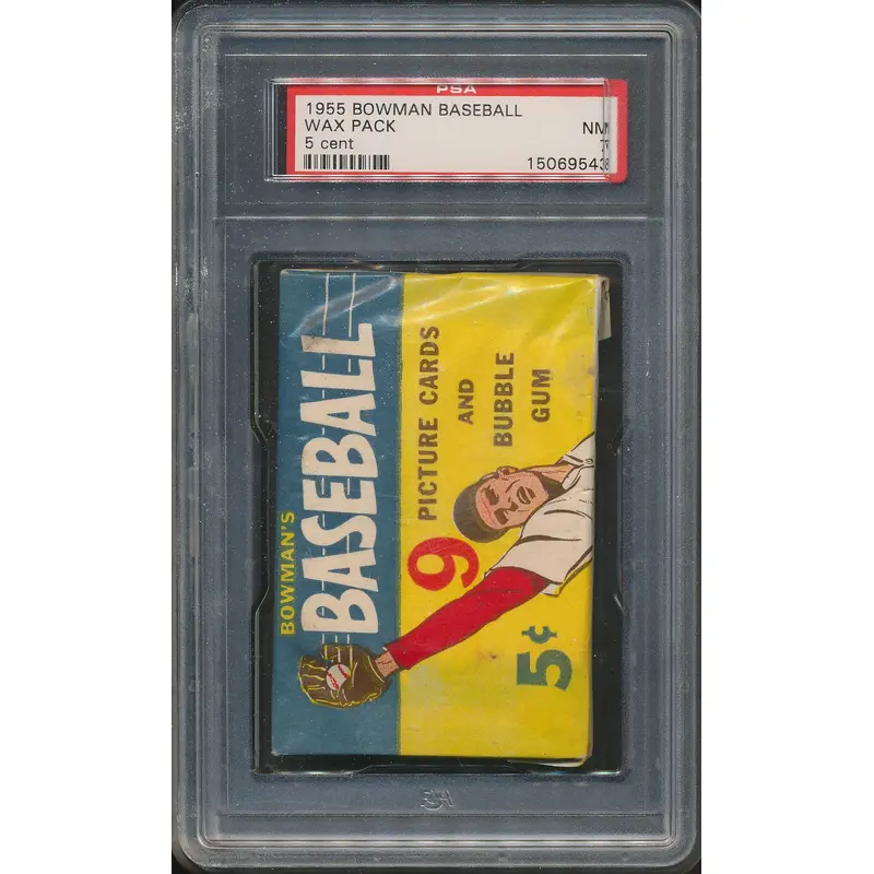 1955 Bowman Baseball Unopened 5 Cent Wax Pack PSA 7