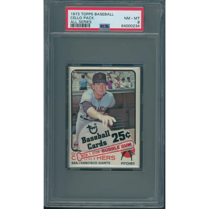 1973 Topps Baseball Unopened All Series Cello Pack PSA 8 *0234