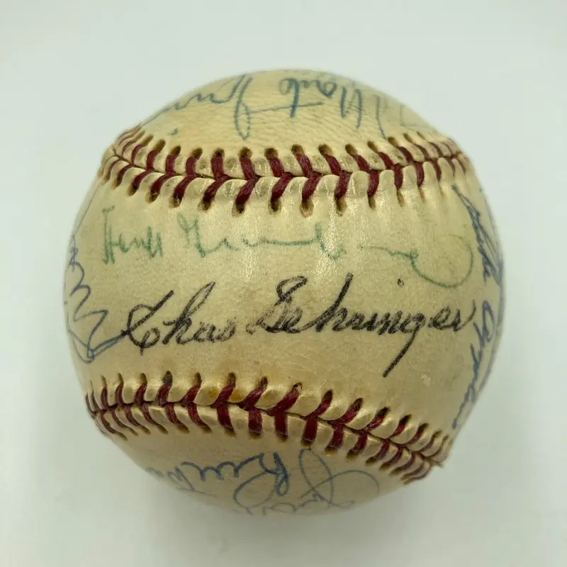 Joe Dimaggio Hank Greenberg Dizzy Dean HOF Multi Signed Baseball JSA COA