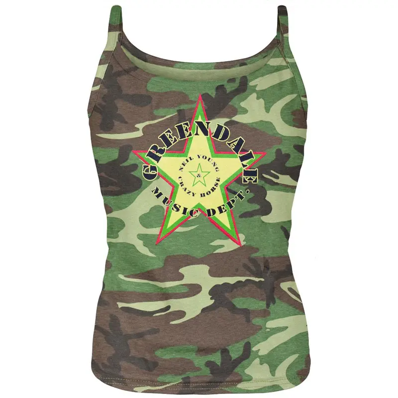 Neil Young - Crazy Horse Grenade Camo Juniors Tank Top