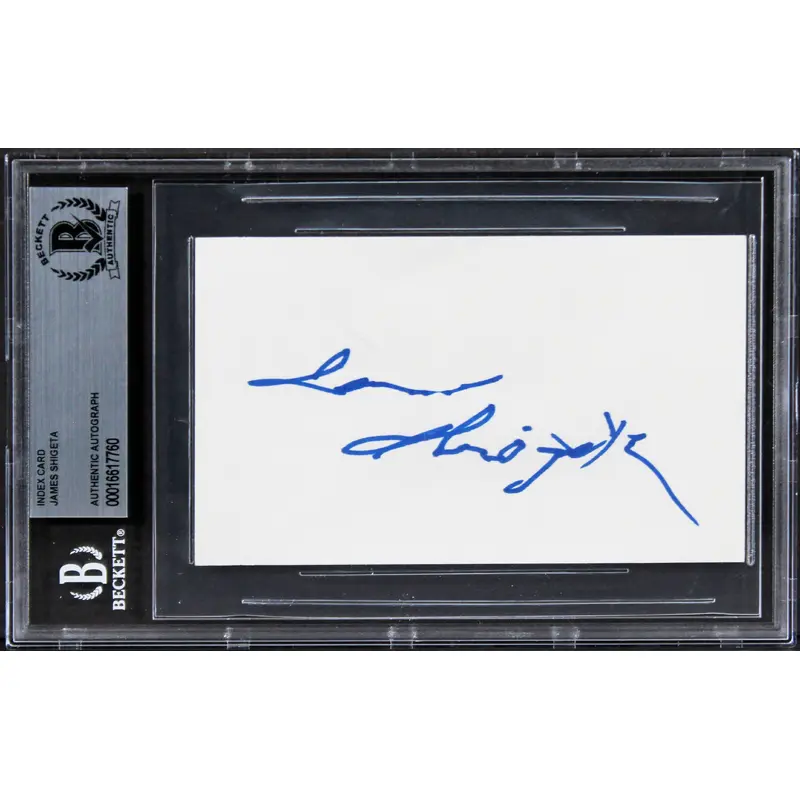 James Shigeta Die Hard Authentic Signed 3x5 Index Card Autographed BAS Slabbed 1