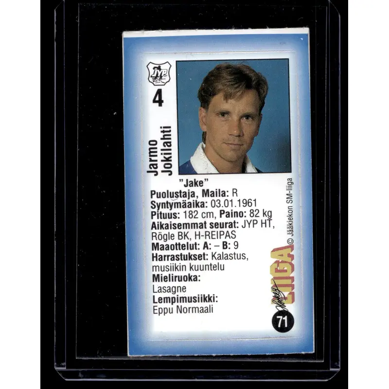 1992-93 JyvsHyv HockeyLiiga - Jarmo Jokilahti #71