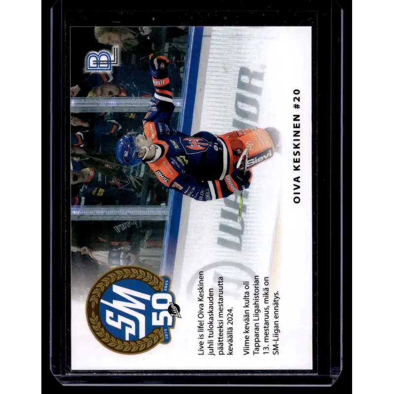 2024-25 Blueline Tappara Team Set - Match Card - Oiva Keskinen #4