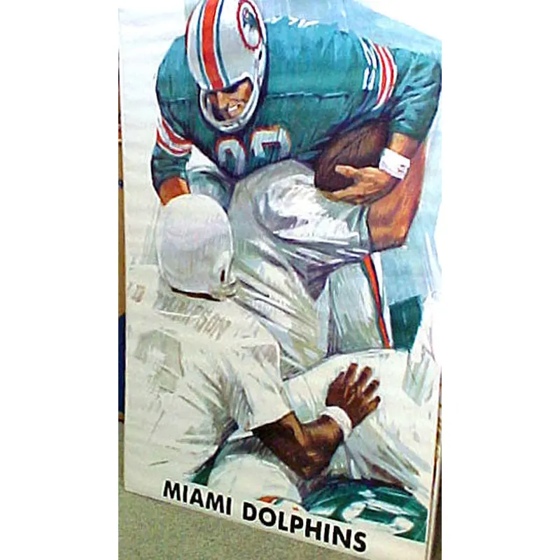 Vintage AFL 1966 MIAMI DOLPHINS Dave Boss NFL Football Theme Art 24x36 POSTER
