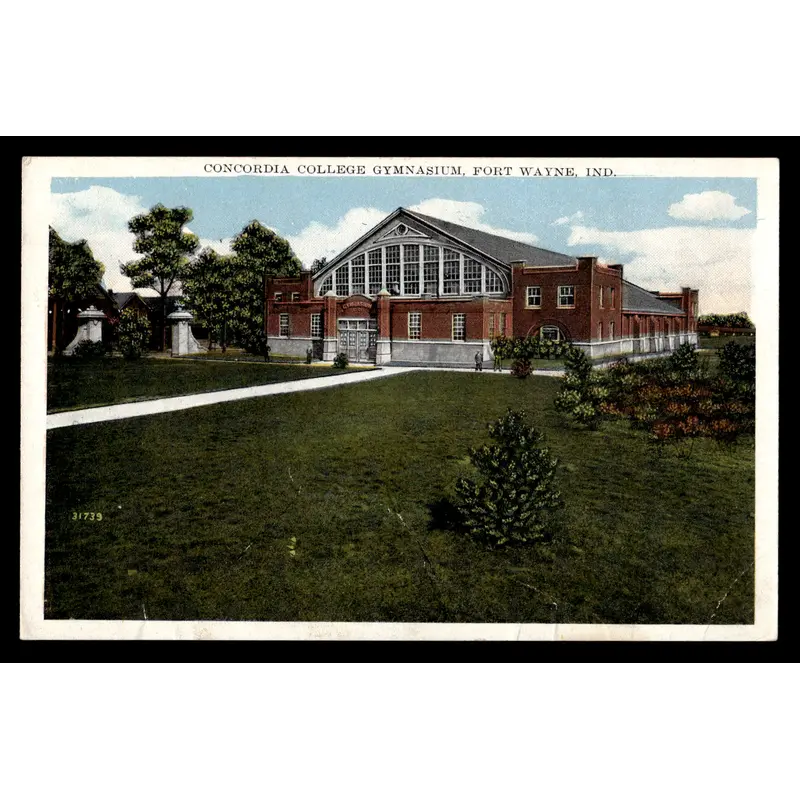 Vintage Fort Wayne, Indiana Concordia College Gymnasium Postcard
