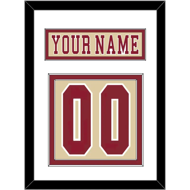 Boston College Hockey Nameplate & Number (Back) - Alternate Gold - Double Mat 1