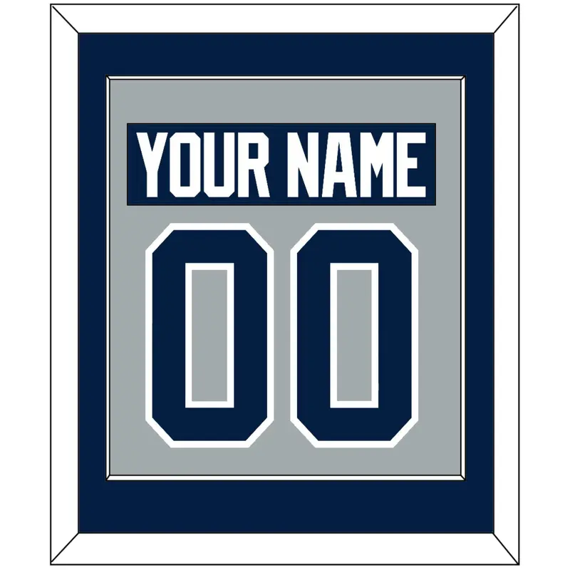 Penn State Nameplate & Number (Back) Combined - Alternate Gray - Single Mat 2