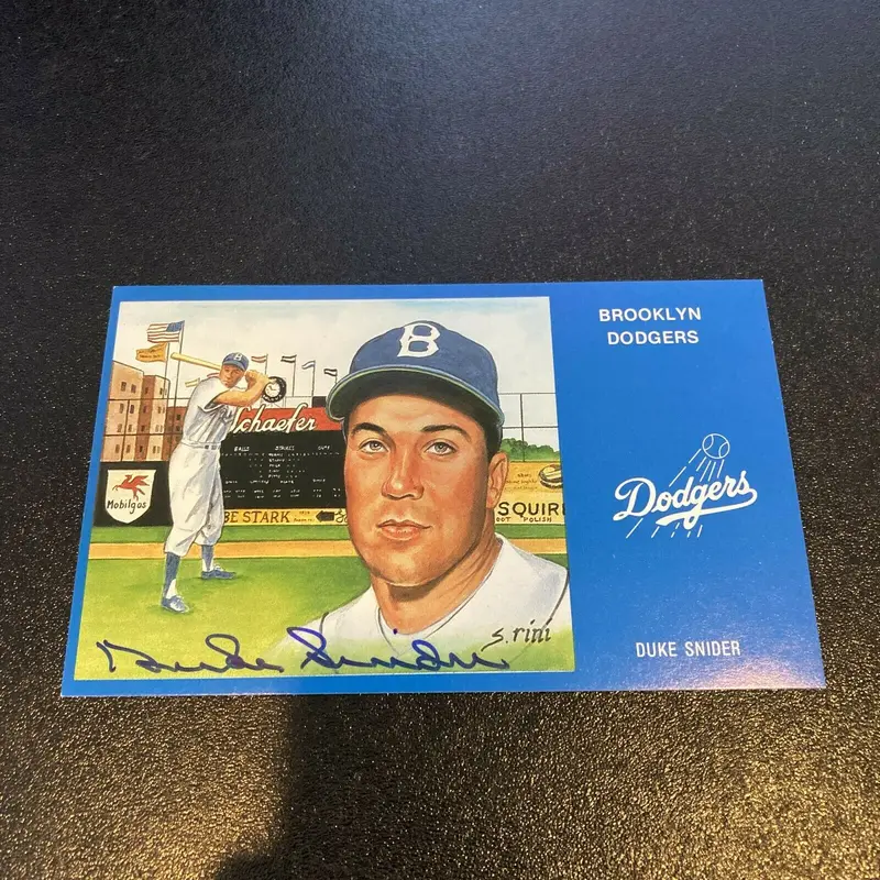 Duke Snider Signed Autographed Vintage Brooklyn Dodgers Postcard