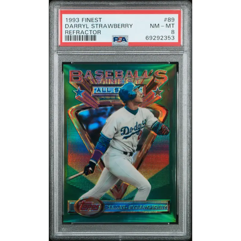 Darryl Strawberry 1993 Topps Finest All-Star Refractor #89 PSA 8 Nm-Mint