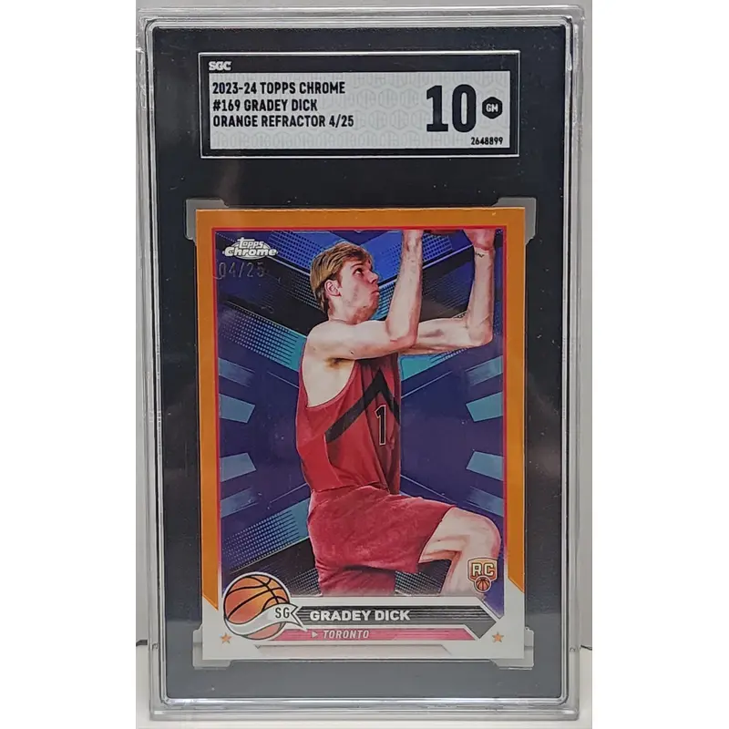 Gradey Dick 2023 Topps Chrome Orange Refractor #4/25 SGC 10 Gem Mint