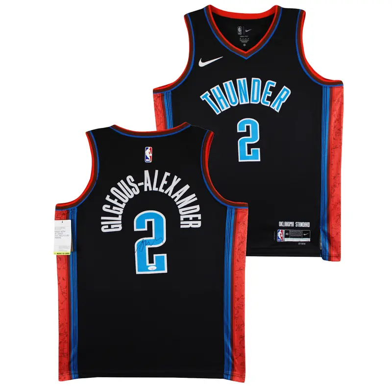 Thunder Shai Gilgeous-Alexander Signed Black Nike City Ed. Jersey JSA #CF72881