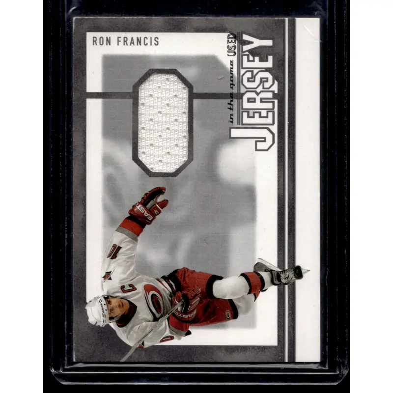 2003-04 In the Game-Used Signature Series - Jersey - Silver - Ron Francis #GUJ-42 PR80