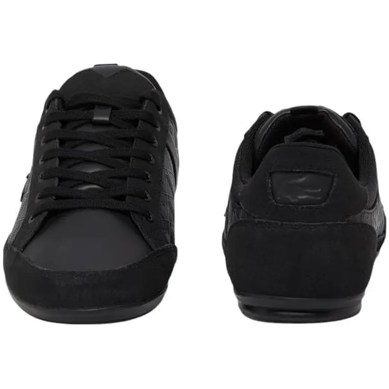 Lacoste Men's Chaymon Sneaker, Black & Gray Leather 7-49CMA0048231