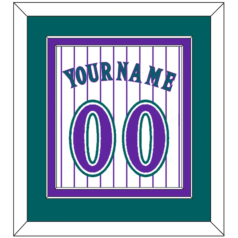 Arizona Name & Number - Alternate Home White Pinstripes (1998-2006) - Double Mat 4