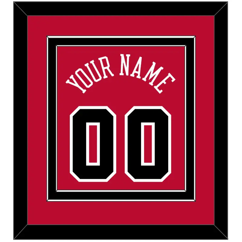 Chicago Name & Number - Red Icon - Double Mat 2
