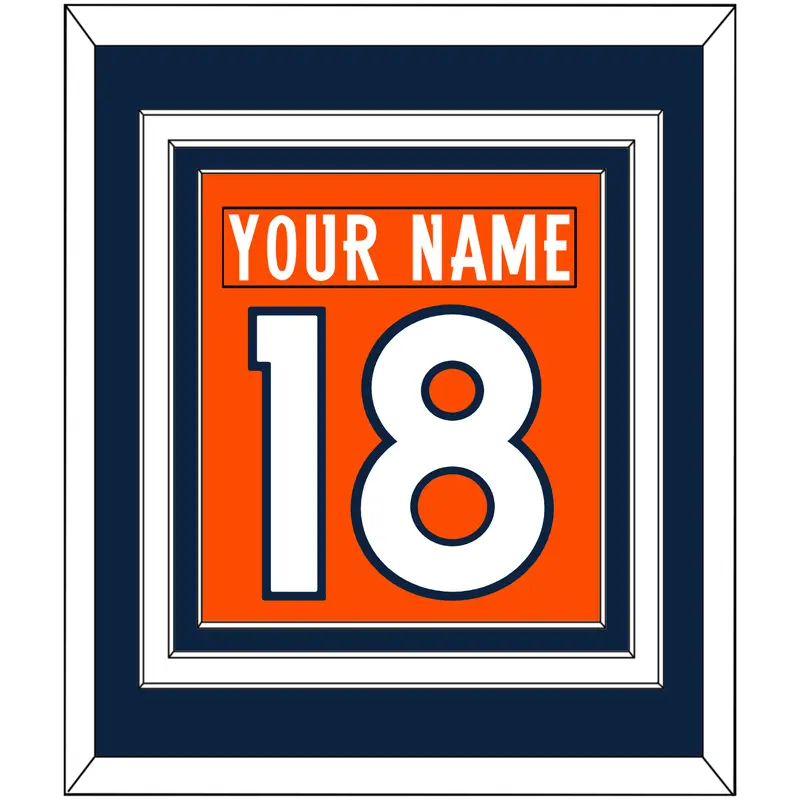 Denver Nameplate & Number (Back) Combined - Home Orange (2012-2023) - Triple Mat 3