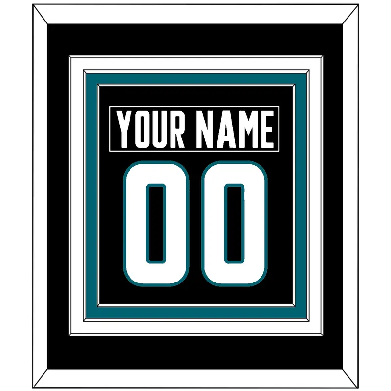 San Jose Nameplate & Number (Back) Combined - Alternate Black - Triple Mat 2