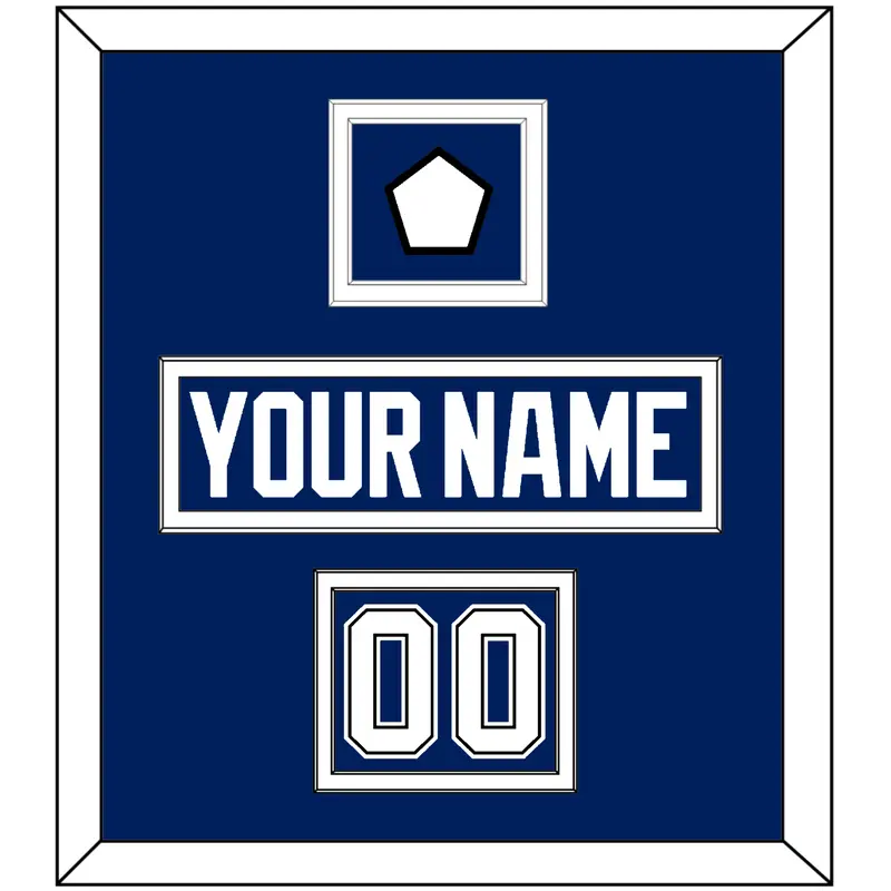 Tampa Bay Nameplate, Number (Shoulder) & Jersey Logo Patch - Home Blue - Double Mat 2