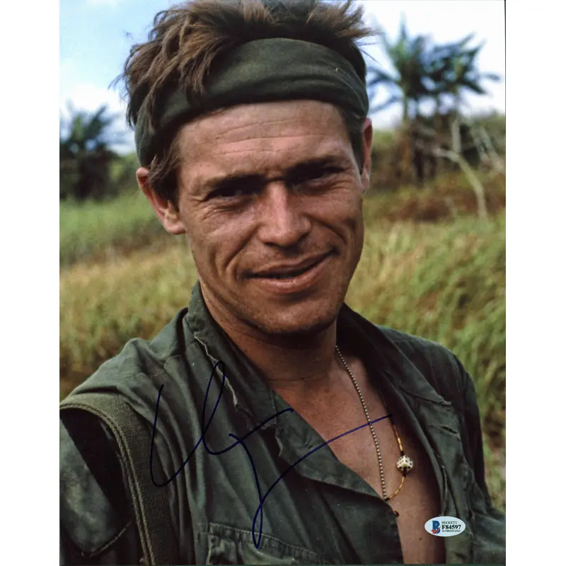 Willem Dafoe Platoon Authentic Signed 11x14 Photo Autographed BAS #F84597