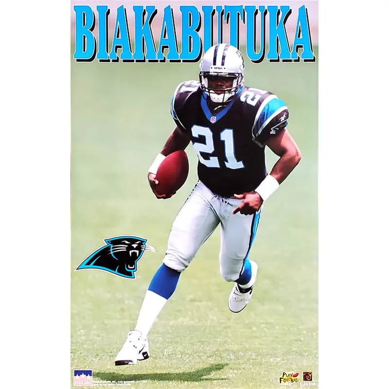Tim Biakabutuka "Action" Carolina Panthers NFL Football Poster - Starline Inc. 1996