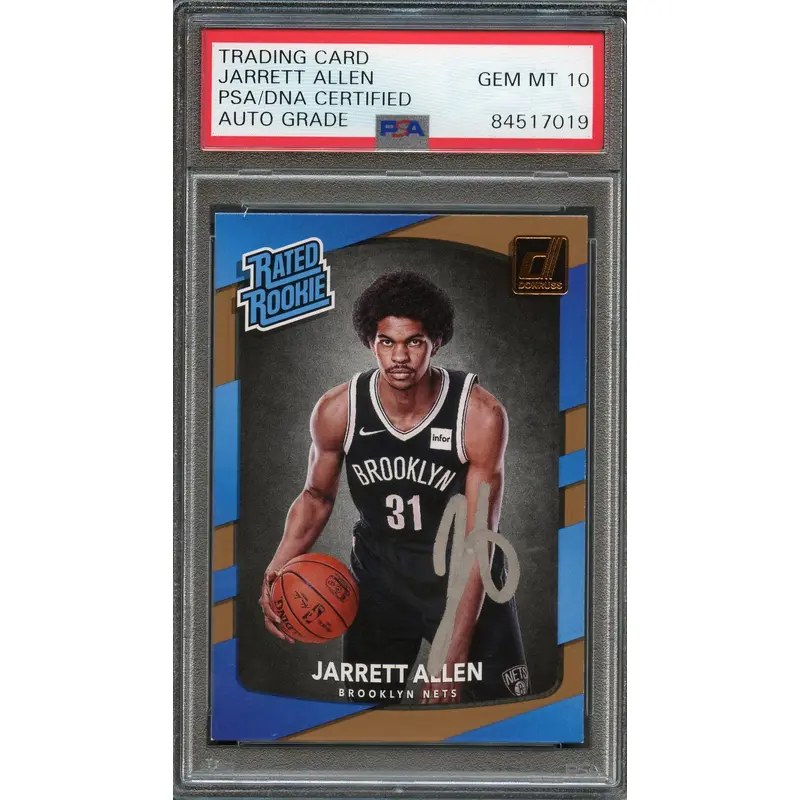 2017 Donruss Rated Rookie # 179 Jarrett Allen Signed Card AUTO 10 PSA Slabbed RC Nets