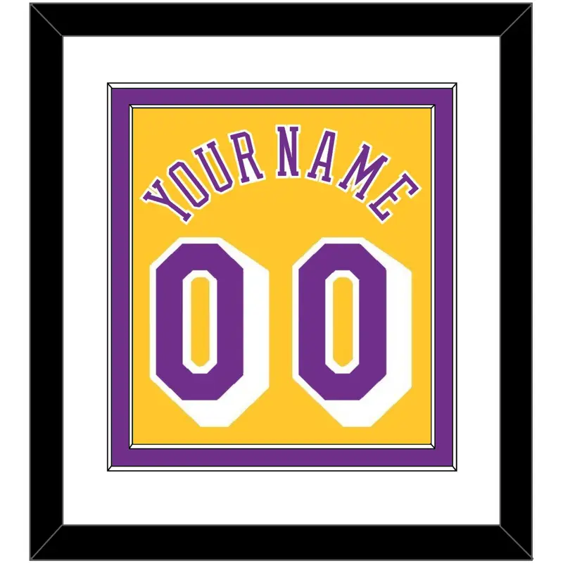 Los Angeles Name & Number - Home Yellow (1978-1997) - Double Mat 1