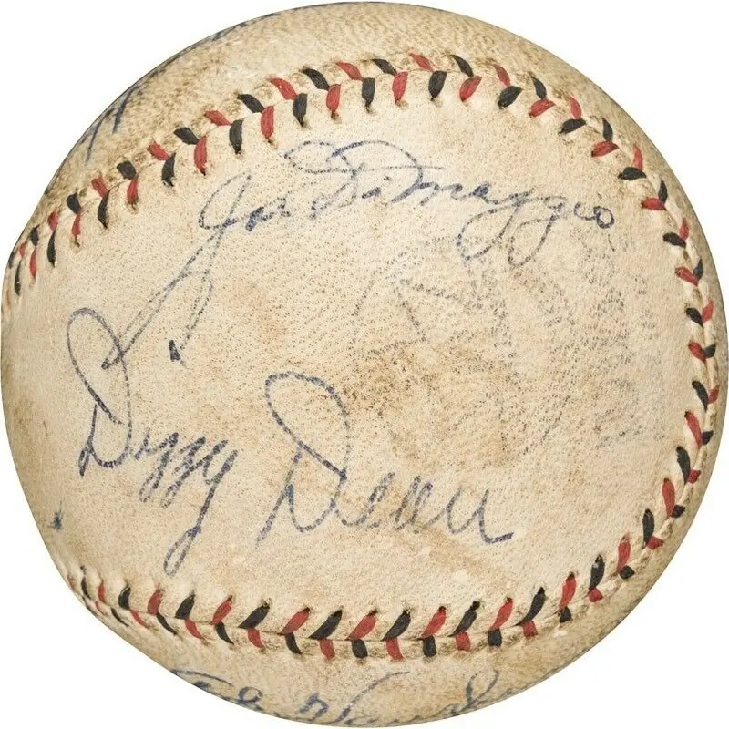 1934 Joe Dimaggio Pre Rookie Signed PCL Baseball With DIzzy Dean PSA DNA COA