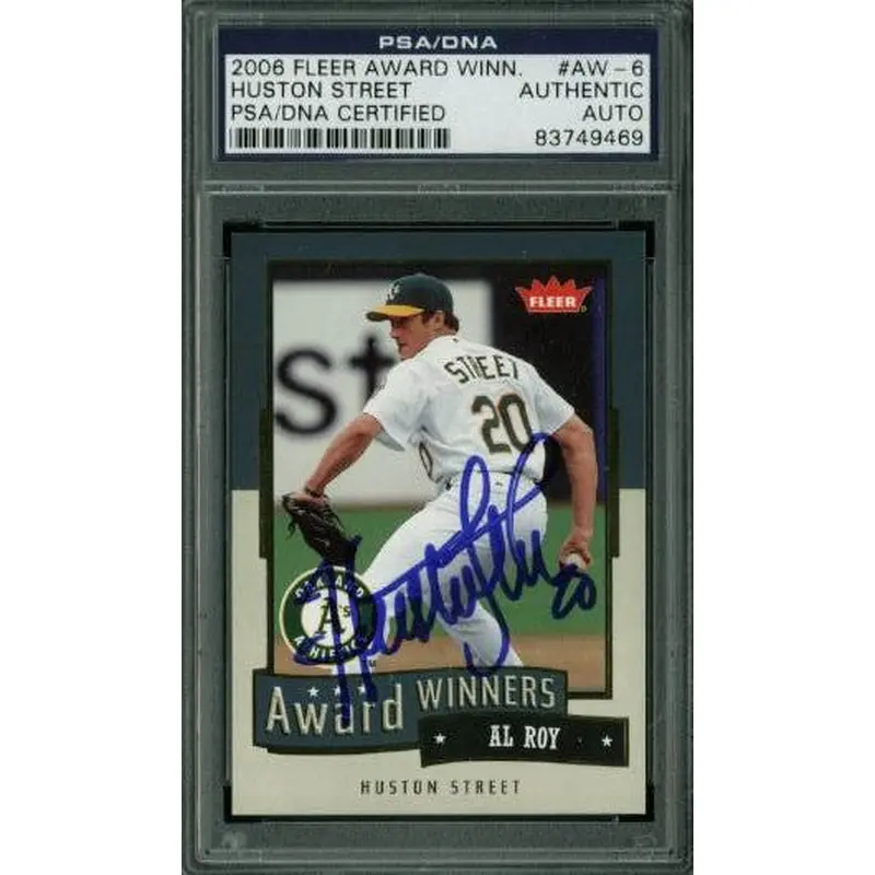 Athletics Huston Street Signed Card 2006 Fleer Award Winn. #Aw-6 PSA/DNA Slabbed