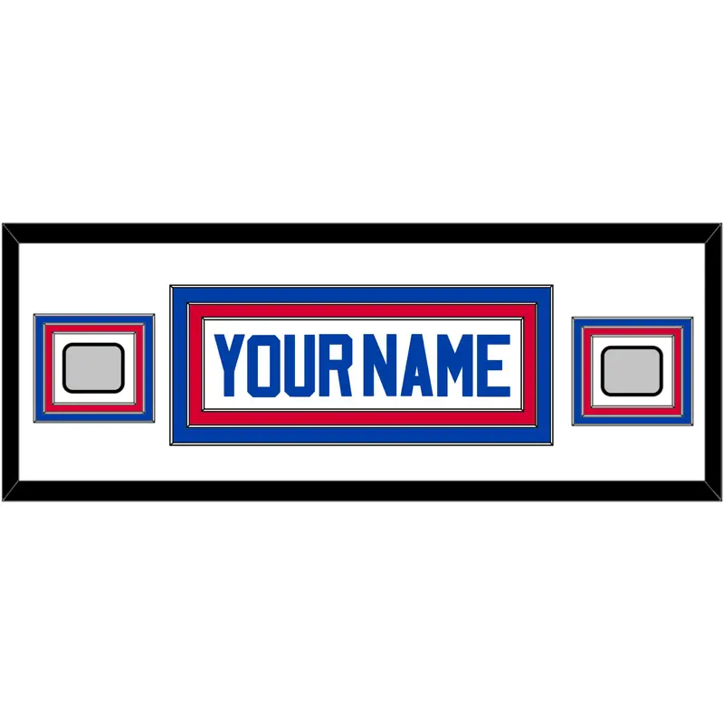 Detroit Name & 2 Champions Trophy Patches - Home White (1983-1996) - Triple Mat 2