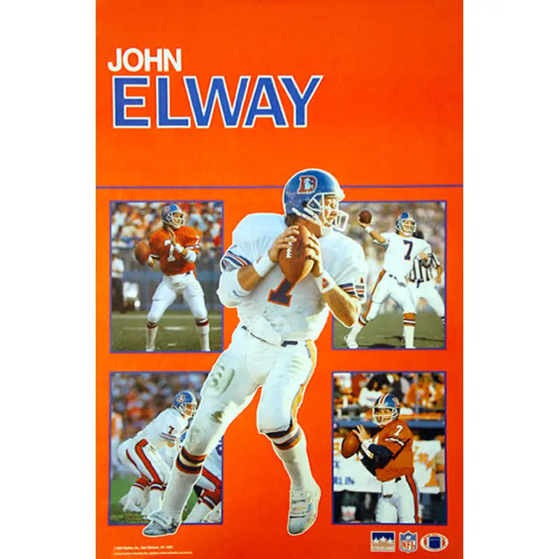John Elway "5-Shot" Denver Broncos Poster - Starline Inc. 1989