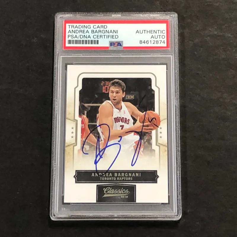 2009-10 Classics Basketball #15 Andrea Bargnani Signed Card AUTO PSA Slabbed Raptors
