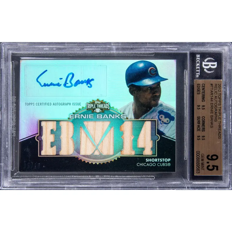 2012 Topps Triple Threads Ernie Banks Auto Game Used Bat BGS 9.5 Gem Mint