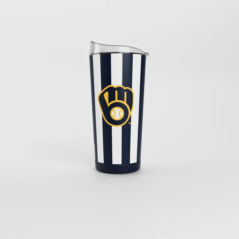 Milwaukee Brewers 20oz Striped Powder Coat Tumbler