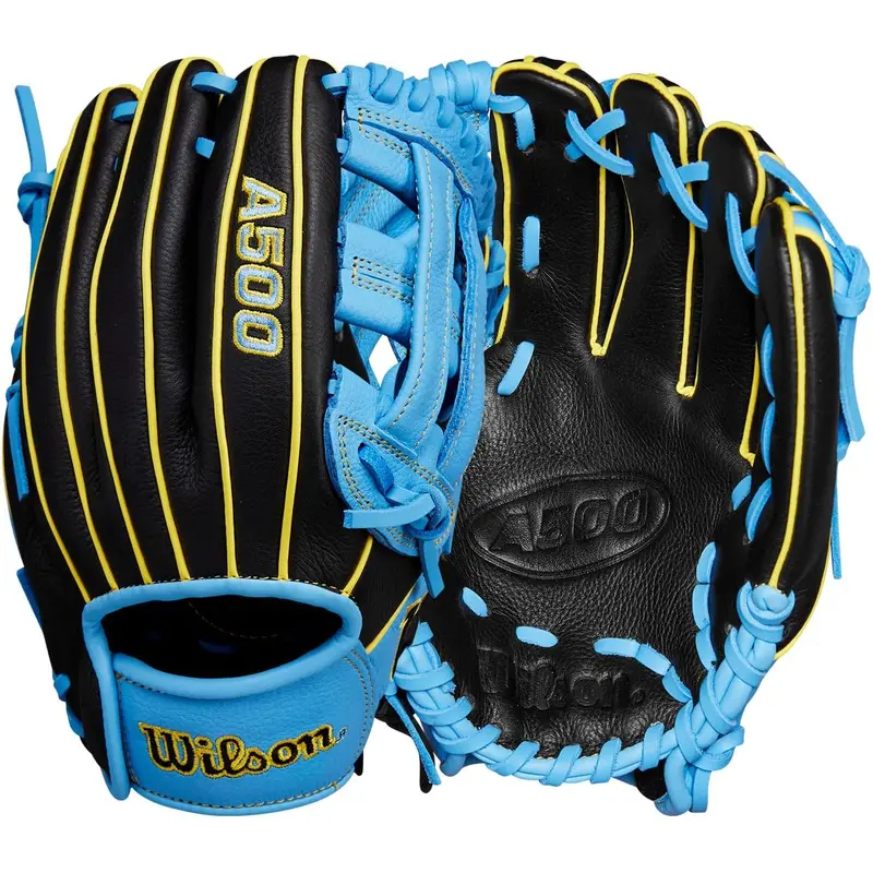 2024 Wilson A500 10.5" Utility Baseball Glove - Black / Blue / Yellow