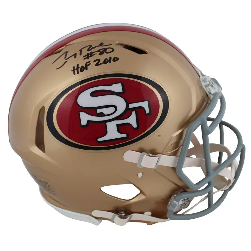 49ers Jerry Rice "HOF 2010" Signed Proline F/S Speed Helmet BAS Witnessed