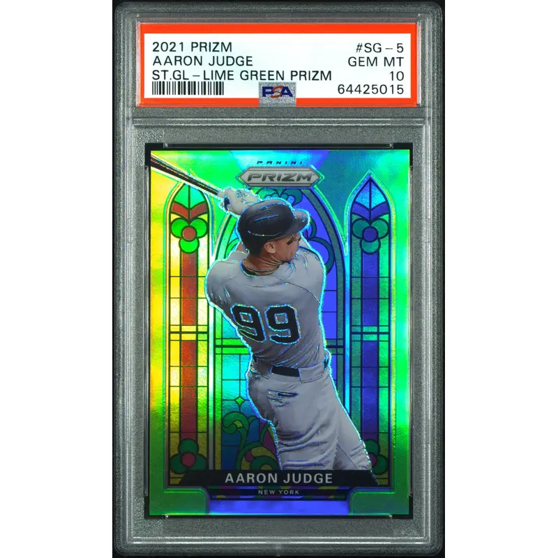 Aaron Judge 2021 Panini Prizm Stained Glass Lime Green #106/125 PSA 10 Gem Mint