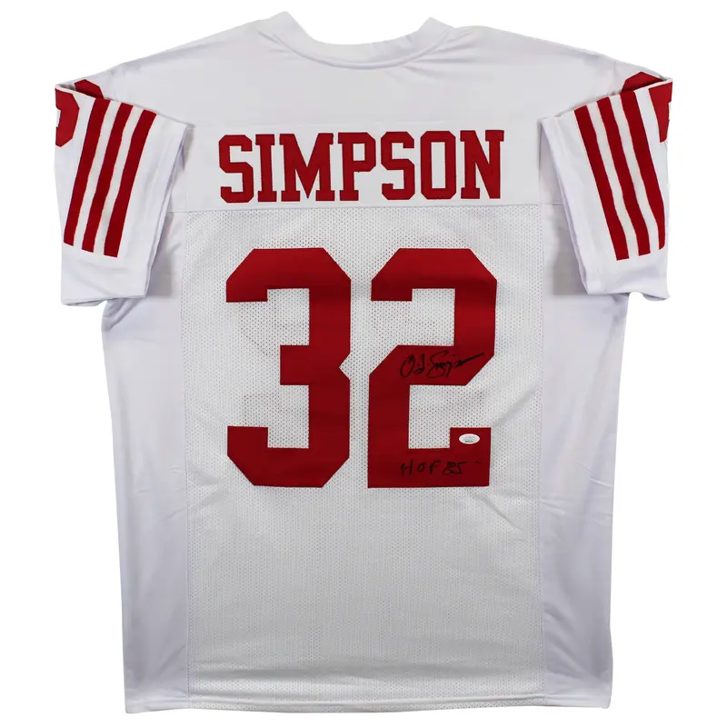 O.J. Simpson "HOF 85" Authentic Signed White Pro Style Jersey JSA Witness