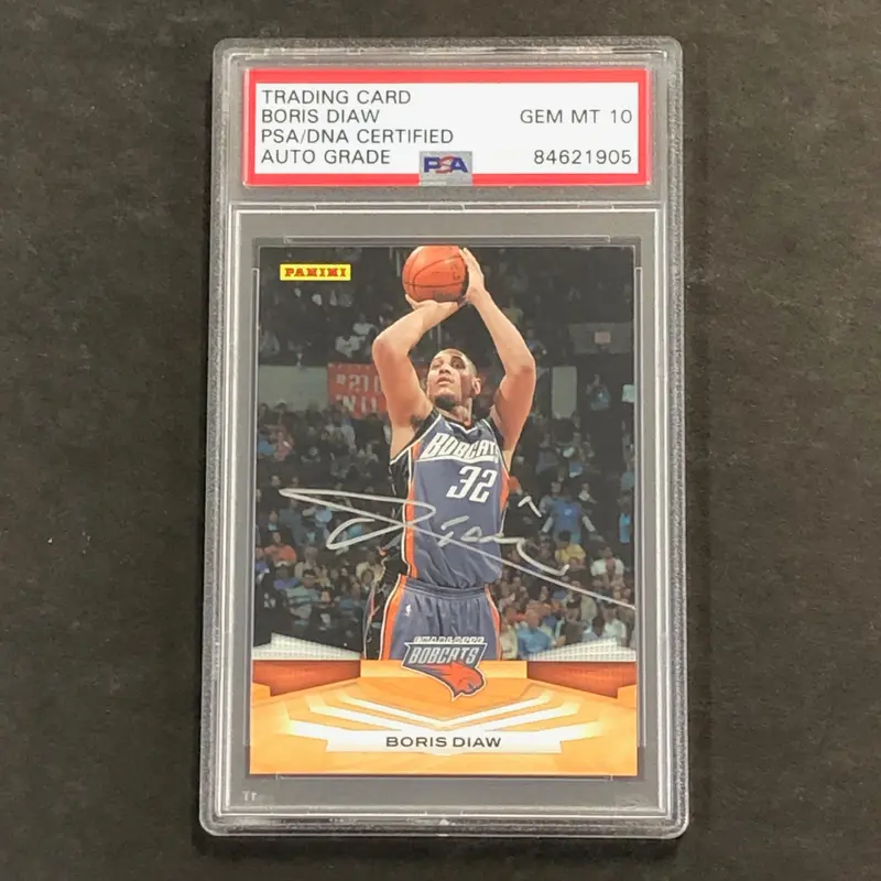 2009-10 Panini Basketball #114 Boris Diaw Signed Card AUTO 10 PSA Slabbed Bobcats
