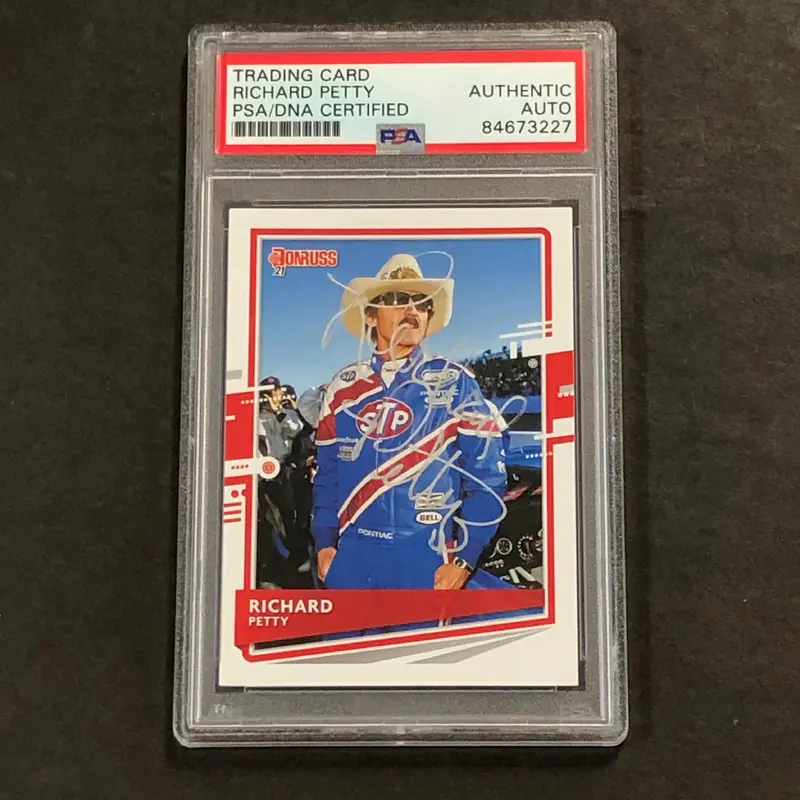 2021 Panini Donruss #118 Richard Petty Signed Card PSA Slabbed Nascar