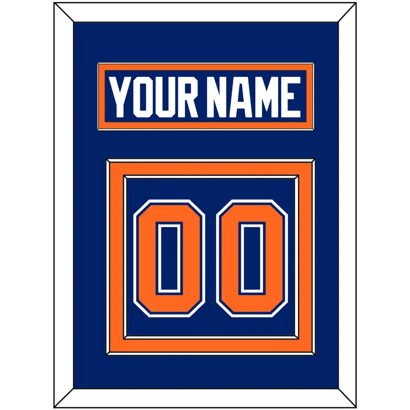 Edmonton Nameplate & Number (Back) - Road Blue (1981-1994) - Double Mat 2