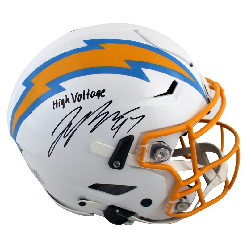 Chargers Joey Bosa "High Voltage" Signed Speed Flex Full Size Helmet BAS Witness