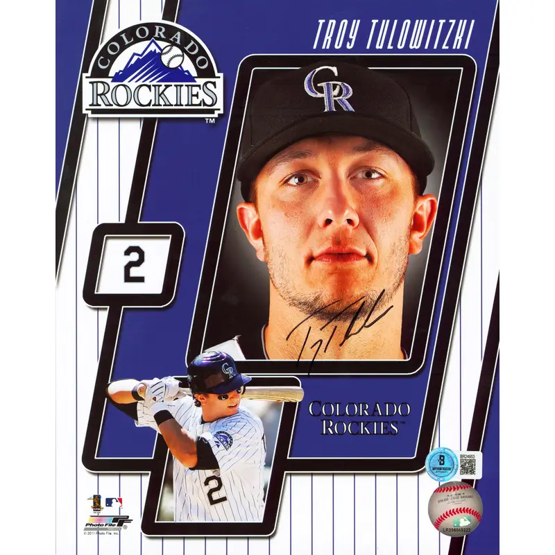 Rockies Troy Tulowitzki Authentic Signed 8x10 Vertical Photo BAS #BR24953