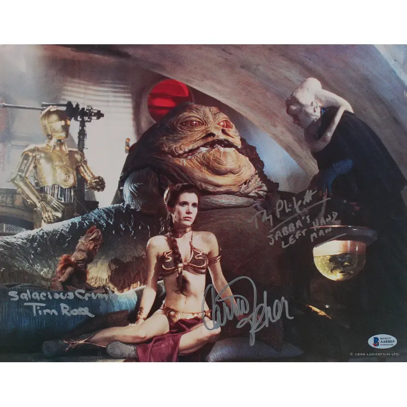 Star Wars (3) Carrie Fisher, Rose & Philpot Signed 11x14 Photo BAS #AA03815