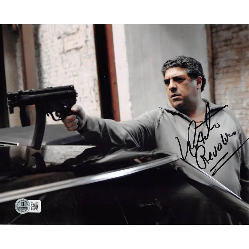 Vincent Pastore "Revolver" Signed 8x10 Horizontal Photo w/ Black Sig BAS 2