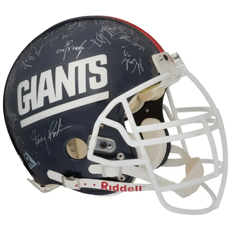 1986 New York Giants Super Bowl Champs Team Signed Full Size Helmet Beckett COA