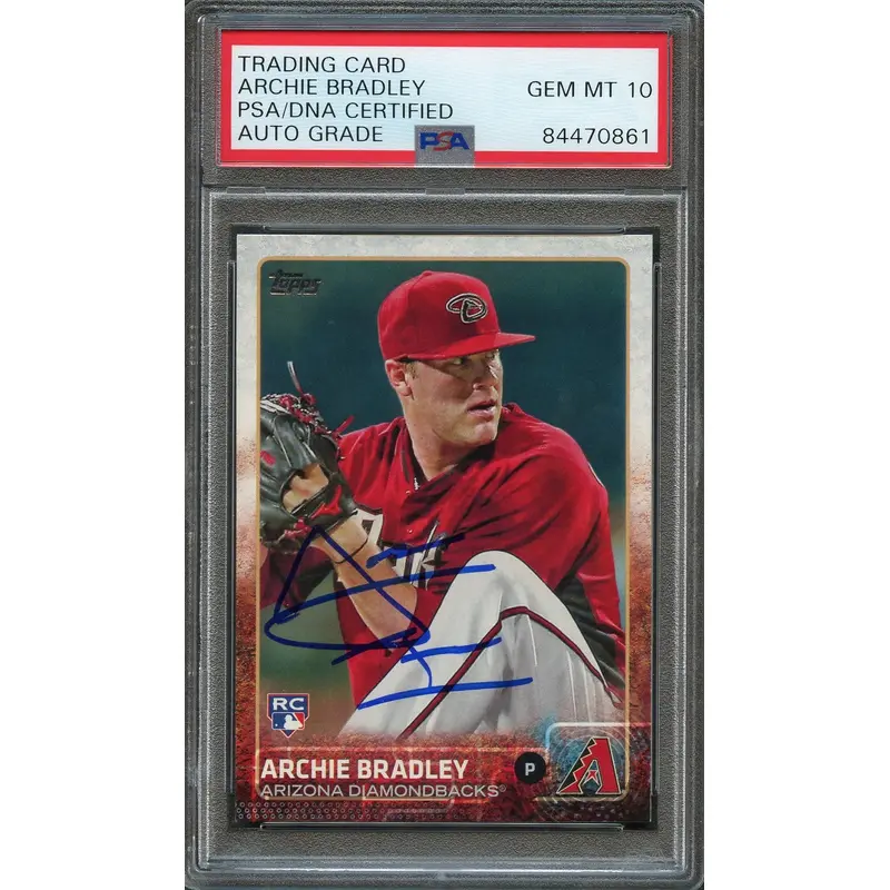2015 Topps RC #519 Archie Bradley Signed Card PSA Slabbed Auto Grade 10 Dbacks