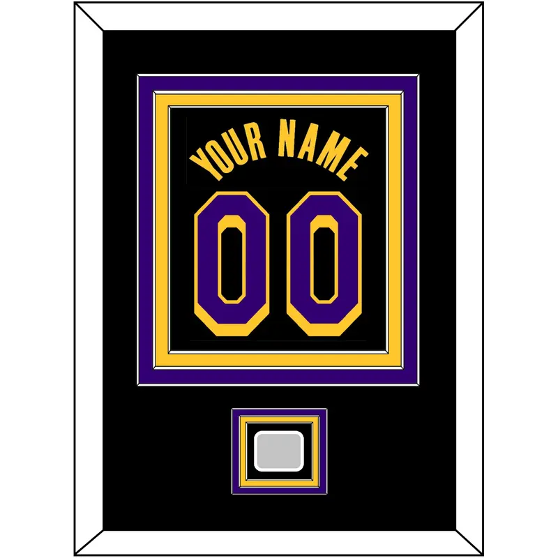 Los Angeles Name & Number With Champions Patch - Black Earned (2020-2021) - Triple Mat 2