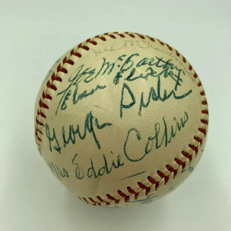 George Sisler Elmer Flick Red Faber 1963 HOF Induction Signed Baseball JSA COA